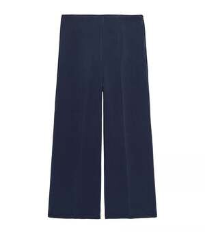 ZARA ZW Collection Minimalist Culottes Wide Leg Trousers Navy Blue